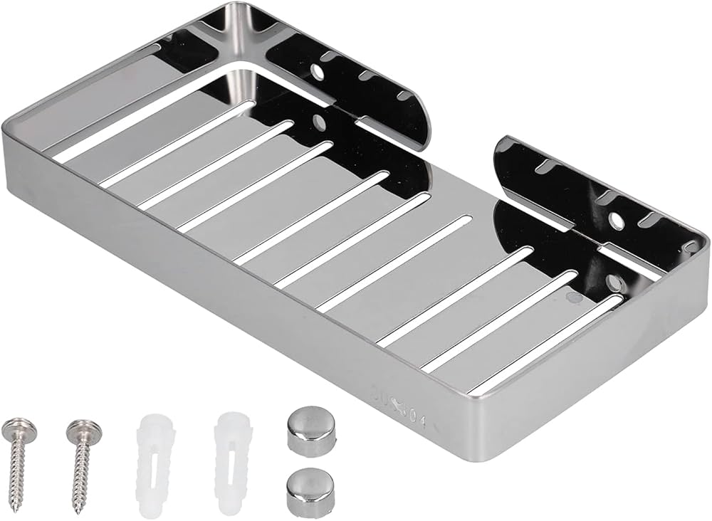 SUS304 Stainless Steel Wall Mounted Soap Dish Rack | Large Drainage Soap Holder – Black, Silver, Gold & Rose Gold