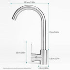 304 Stainless Steel Kitchen Sink Mixer Tap | 360° Swivel Hot & Cold Single Lever Faucet