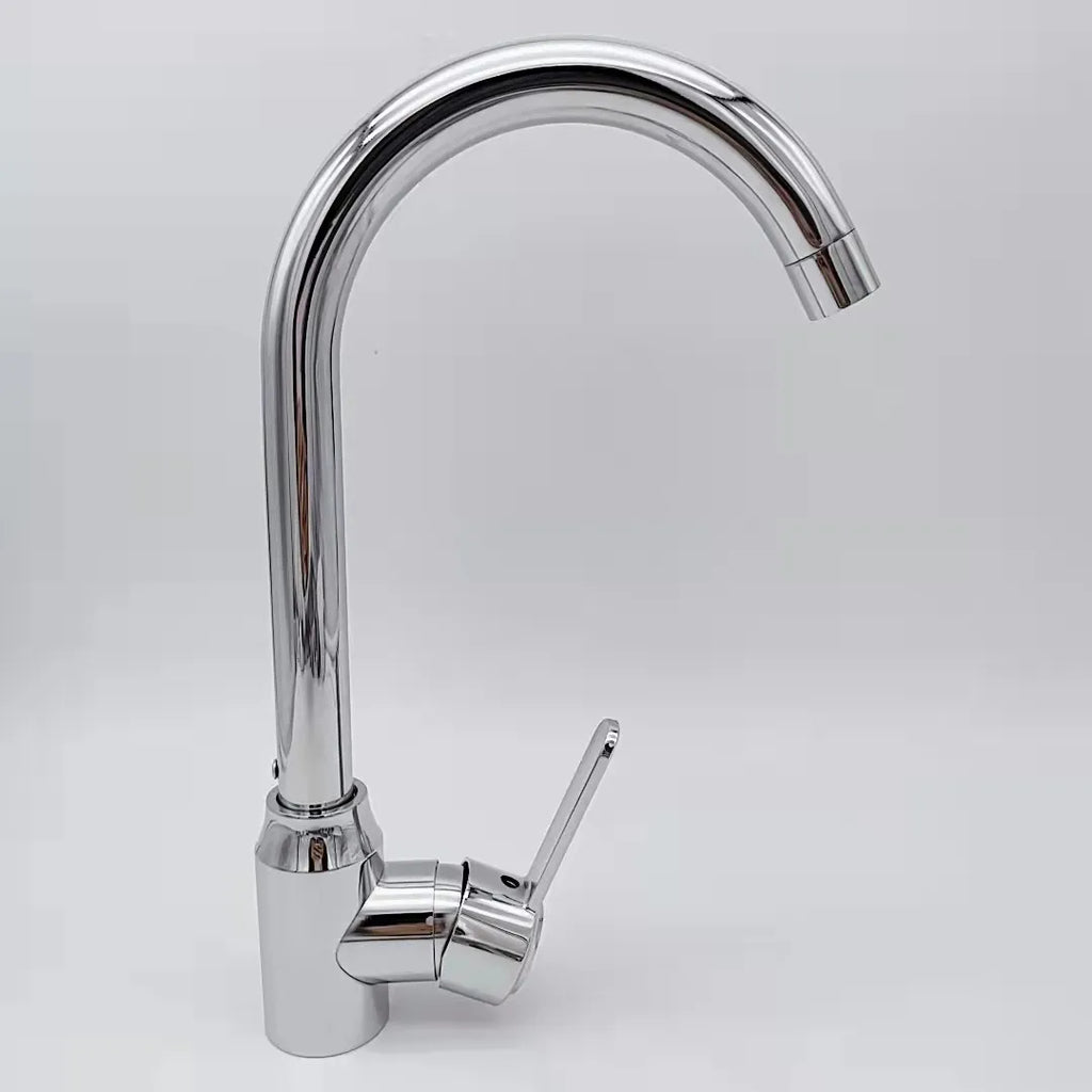 Stainless Steel Hot & Cold Kitchen Sink Mixer Tap | Single Handle Vegetable Basin Faucet – Ceramic Disc, Deck Mounted