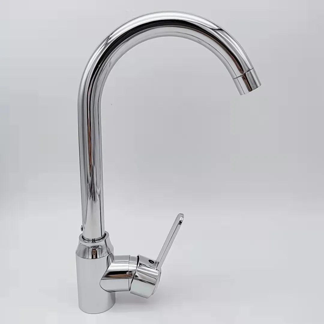 Stainless Steel Hot & Cold Kitchen Sink Mixer Tap | Single Handle Vegetable Basin Faucet – Ceramic Disc, Deck Mounted