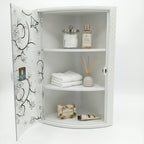 Galaxy Wall Mounted Plastic Decore Bathroom Cabinet | Washroom Storage Shelf Organizer – White & Multi Colors
