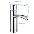 Silver Chrome Bathroom Basin Mixer Faucet | Single Handle Hot & Cold Washbasin Tap