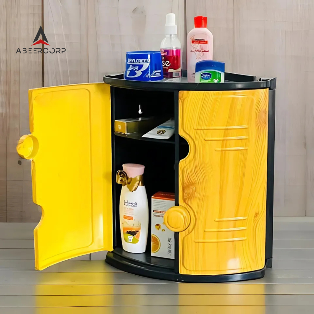 Wall Mounted Bathroom Corner Cabinet | ABS Plastic Storage Shelf – White & Multi Colors