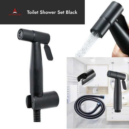 Matte Black Handheld Bidet Spray Gun | Stainless Steel Toilet & Bathroom Sprayer with Adjustable Flow & Pause Function