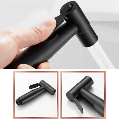 Matte Black Handheld Bidet Spray Gun | Stainless Steel Toilet & Bathroom Sprayer with Adjustable Flow & Pause Function