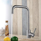 SUS 304 Stainless Steel Kitchen Sink Mixer Tap | 360° Swivel Hot & Cold Single Lever Faucet