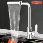 Waterfall Kitchen Faucet with Pull Down Sprayer | 3-Mode 360° Swivel Stainless Steel Sink Mixer Tap