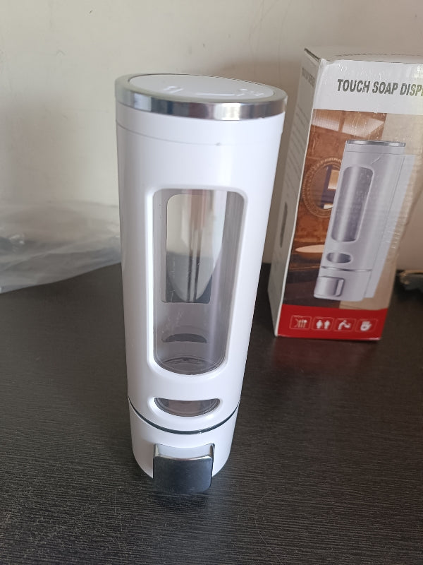 Wall Mount Soap Dispenser 400ml | Black ABS Manual Liquid Soap Dispenser for Bathroom & Kitchen
