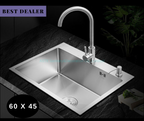 24x18 Inch Handmade Kitchen Sink – 304 Stainless Steel Single Bowl with Drain & Rinse Basket