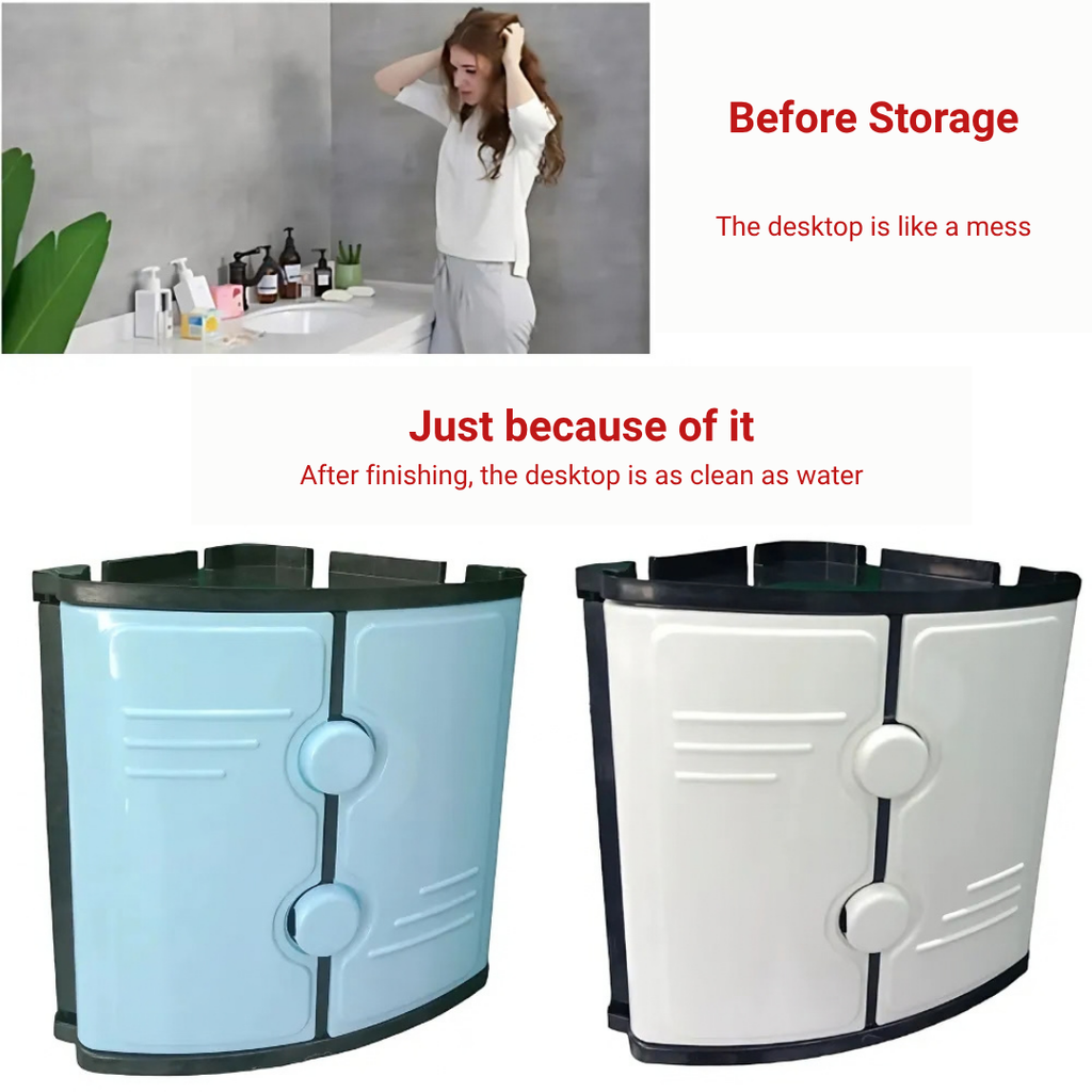 Wall Mounted Bathroom Corner Cabinet | ABS Plastic Storage Shelf – White & Multi Colors