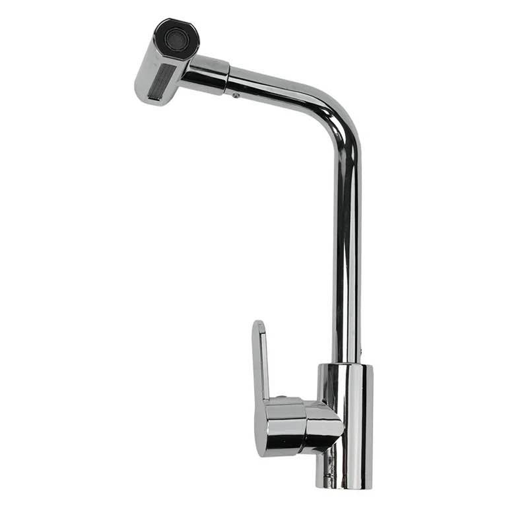 Waterfall Kitchen Faucet with Pull Down Sprayer | 4-Mode 360° Swivel Stainless Steel Sink Mixer Tap