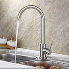 304 Stainless Steel Kitchen Sink Mixer Tap | 360° Swivel Hot & Cold Single Lever Faucet