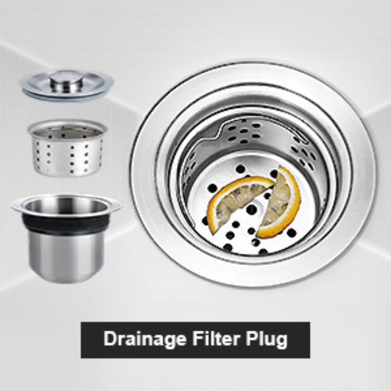 22x18 Handmade Kitchen Sink Stainless Steel 5545 – Single Bowl with Drain & Rinse Basket