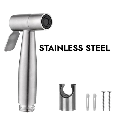 Stainless Steel Handheld Bidet Spray Gun | Toilet & Bathroom Sprayer with Adjustable Flow & Pause Function