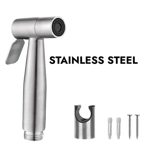 Stainless Steel Handheld Bidet Spray Gun | Toilet & Bathroom Sprayer with Adjustable Flow & Pause Function