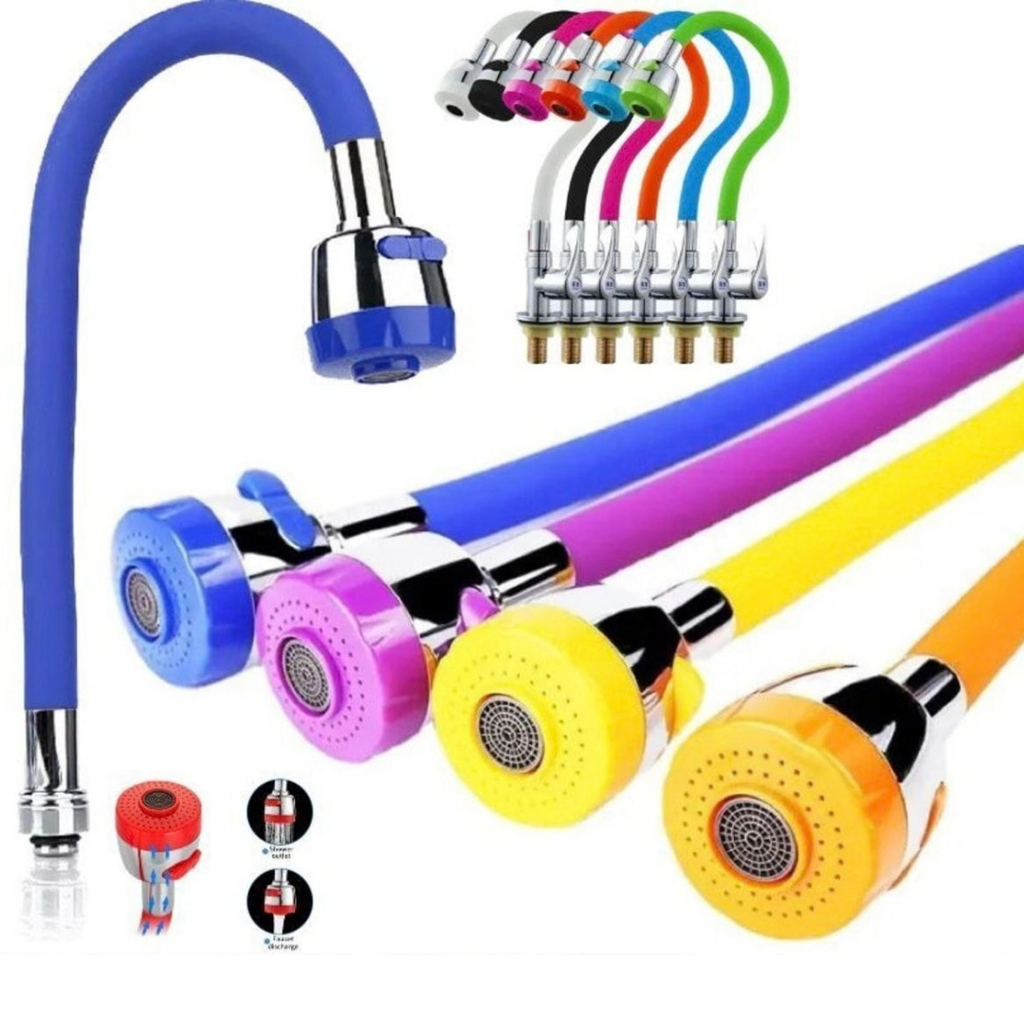360° Rotating Flexible Kitchen Faucet | Hot & Cold Mixer Tap with Inlet Pipe Options