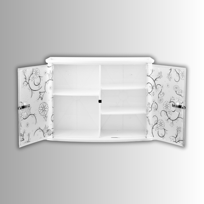 Wall Mounted Double Door Plastic Bathroom Cabinet | Waterproof Storage Organizer – Multi-Color