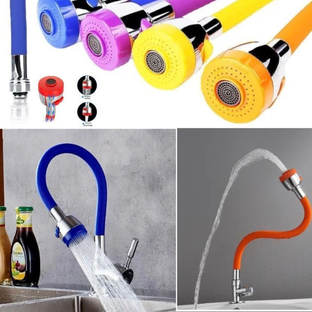 360° Rotating Flexible Kitchen Faucet | Hot & Cold Mixer Tap with Inlet Pipe Options