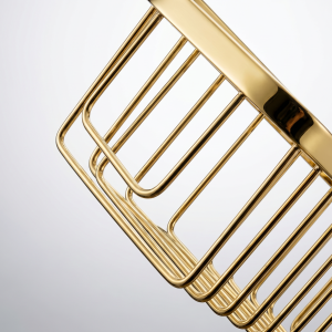 Wire Soap Tray | Wall Mounted Bathroom Soap Holder – Open Drainage, Chrome & Gold Finish