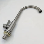 304 Stainless Steel Single Cold Kitchen Faucet | Brushed Deck Mounted Modern Sink Tap