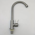 304 Stainless Steel Single Cold Kitchen Faucet | Brushed Deck Mounted Modern Sink Tap