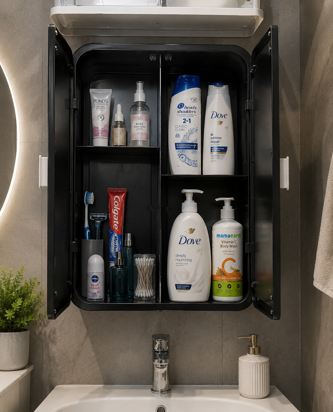Wall Mounted Bathroom Mirror Cabinet | Modern Storage Cabinet with Mirror Door – Space Saving