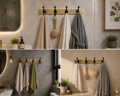 Heavy Duty Iron Wall Mounted Clothes Hook Rack | Multi-Purpose Hanging Stand for Home, Office & Kitchen