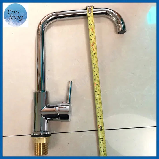 Bay Neck Chrome Kitchen Mixer Faucet | Hot & Cold Single Handle Sink Tap – PVC Body, Deck Mounted