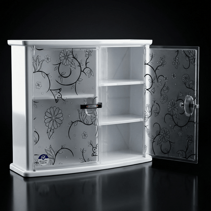 Wall Mounted Double Door Plastic Bathroom Cabinet | Waterproof Storage Organizer – Multi-Color