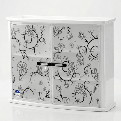 Wall Mounted Double Door Plastic Bathroom Cabinet | Waterproof Storage Organizer – Multi-Color