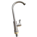 304 Stainless Steel Single Cold Kitchen Faucet | Brushed Deck Mounted Modern Sink Tap