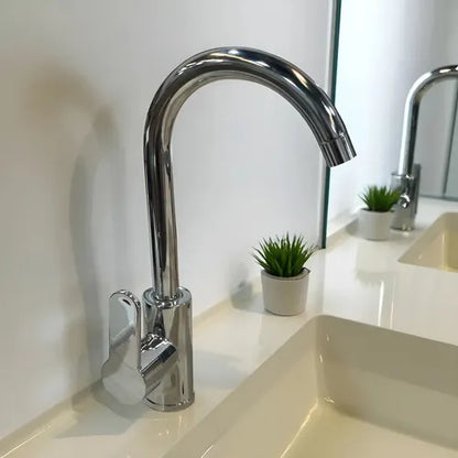 360° Rotating Kitchen Faucet | Single Handle Chrome Sink Mixer Tap with Expandable Inlet Pipe – Universal Thread