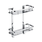 SUS304 Stainless Steel Double Layer Bathroom Shelf | Wall Mounted Storage Rack – 5KG Capacity, Black & Silver