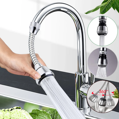 Turbo Flex 360° Flexible Faucet Sprayer | Stainless Steel Rotating Tap Extension for Kitchen & Bathroom