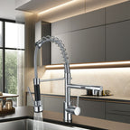 Pull Out Kitchen Faucet Chrome Spring Mixer | Hot & Cold Single Handle Sink Tap