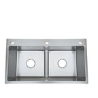 Handmade Double Bowl Kitchen Sink 31×17" | Stainless Steel Undermount & Countertop Sink – Brushed Finish
