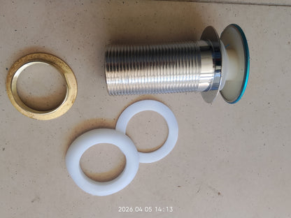 4 Inch Chrome Push Waste Pop-Up Drain | Bathroom Basin & Vanity Sink Waste