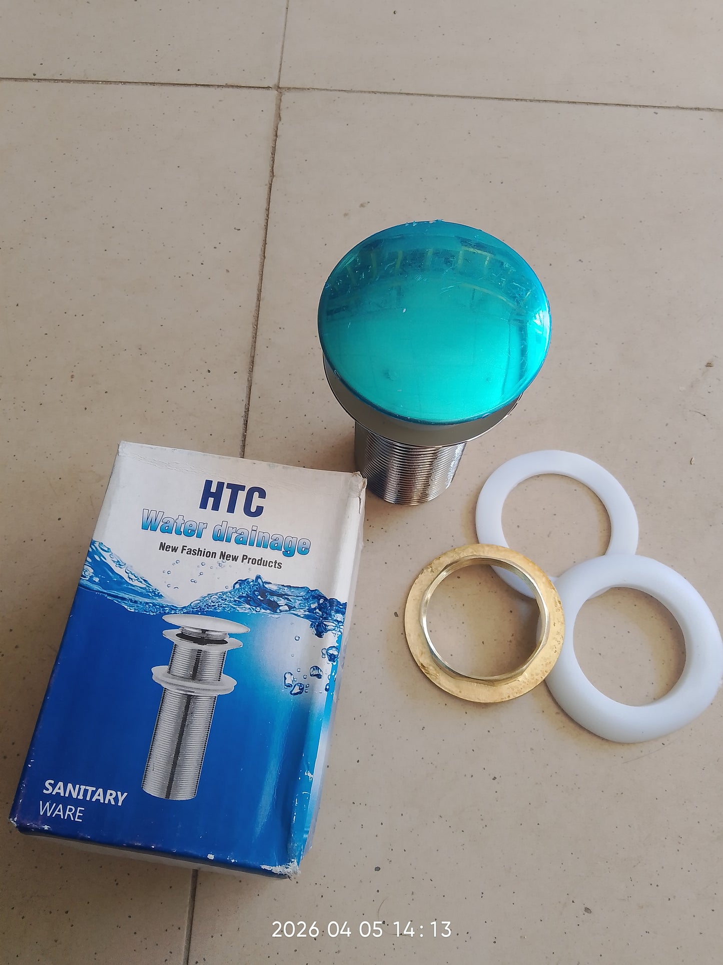 4 Inch Chrome Push Waste Pop-Up Drain | Bathroom Basin & Vanity Sink Waste