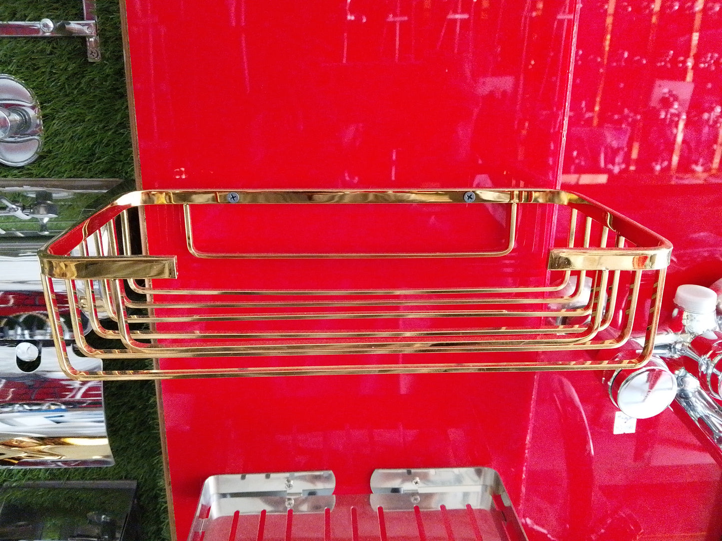 Wire Soap Tray | Wall Mounted Bathroom Soap Holder – Open Drainage, Chrome & Gold Finish