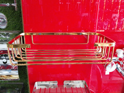 Wire Soap Tray | Wall Mounted Bathroom Soap Holder – Open Drainage, Chrome & Gold Finish