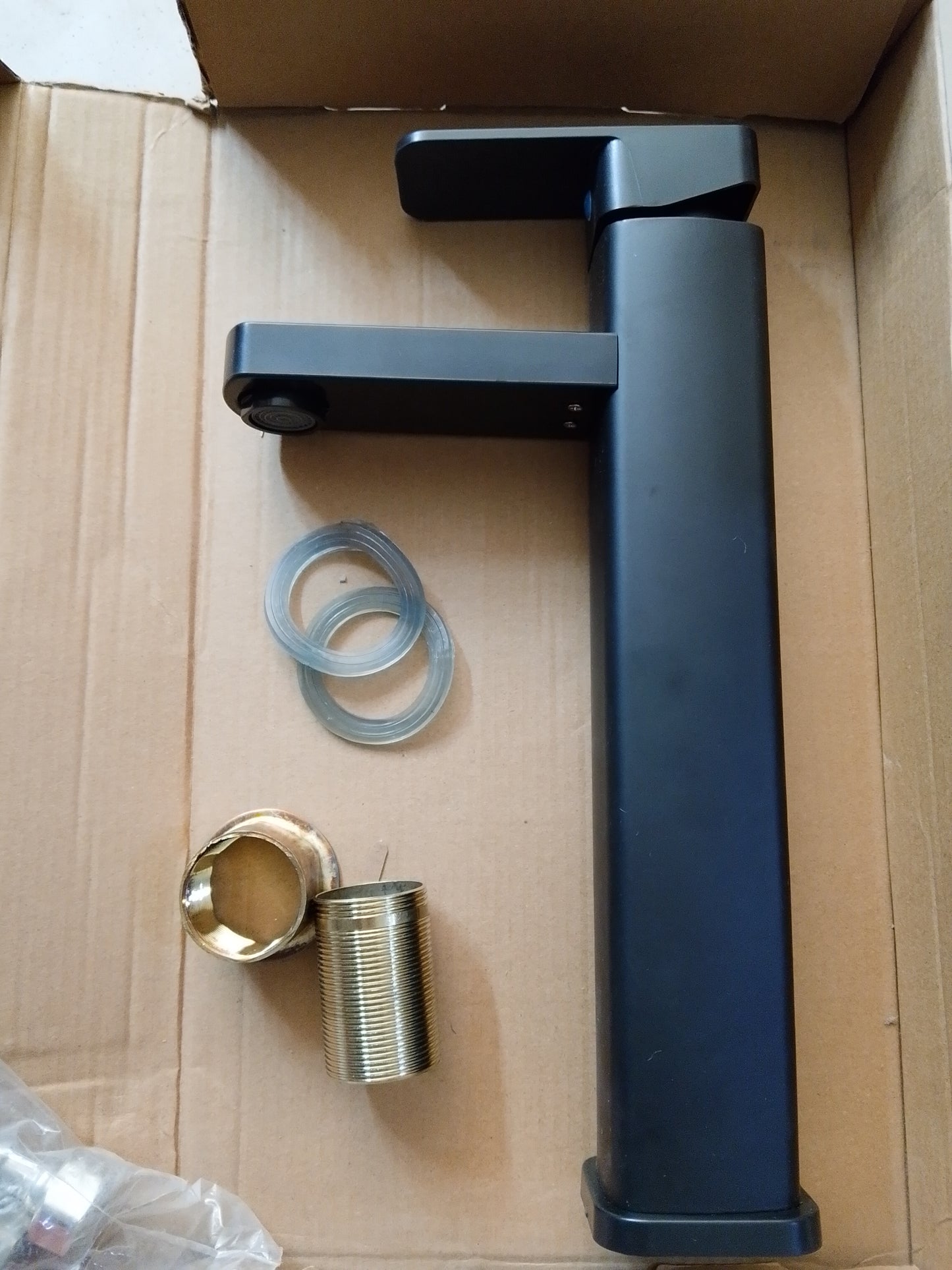 Matte Black Tall Basin Mixer Tap | Single Lever Hot & Cold Bathroom Faucet – Solid Brass, Deck Mounted