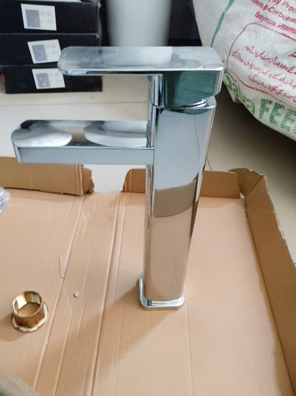 Chrome Single Handle Basin Vanity Mixer Faucet | Hot & Cold Deck Mounted Tap – Brass Body (Model YL11802)