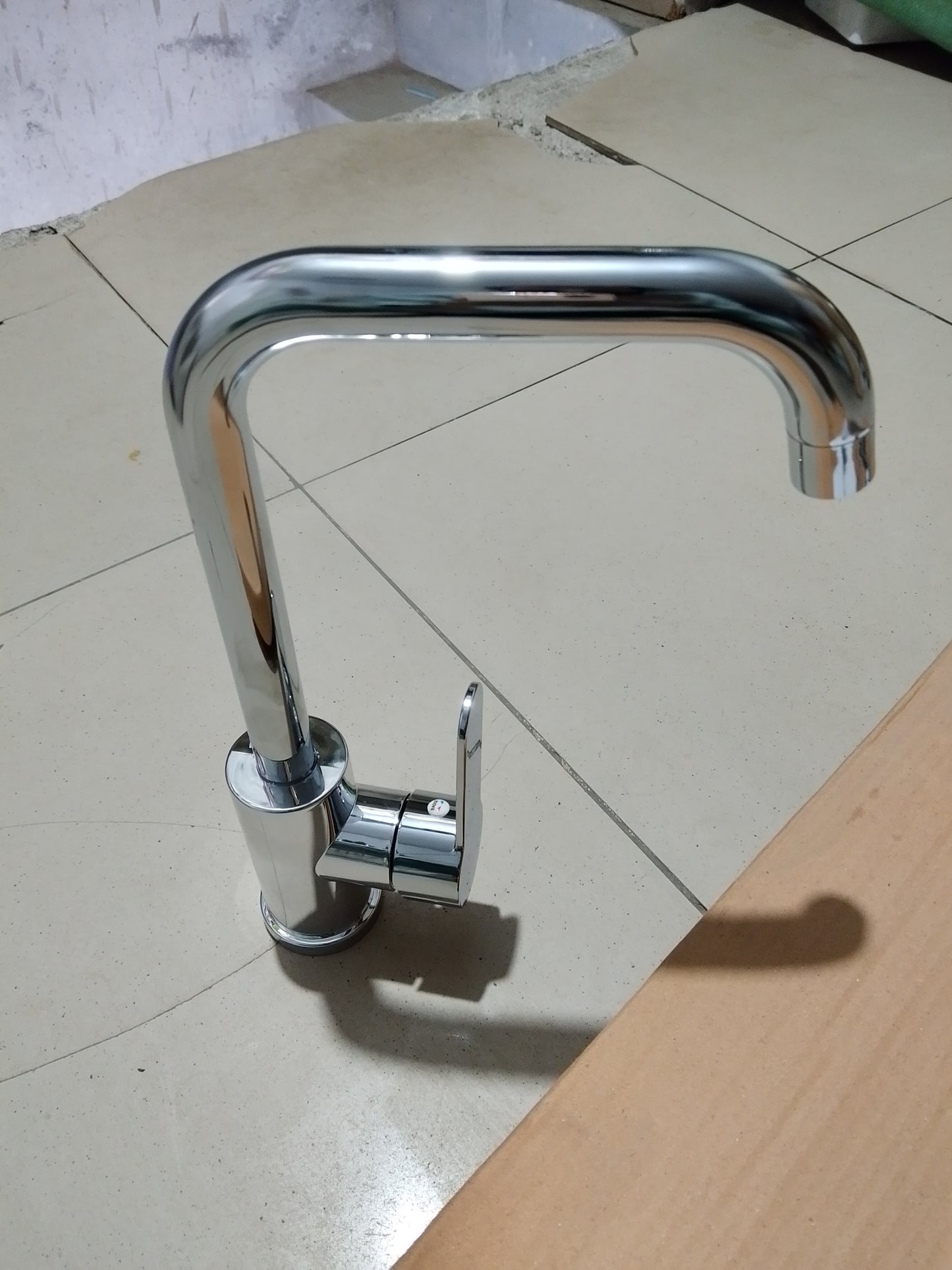 Bay Neck Chrome Kitchen Mixer Faucet | Hot & Cold Single Handle Sink Tap – PVC Body, Deck Mounted
