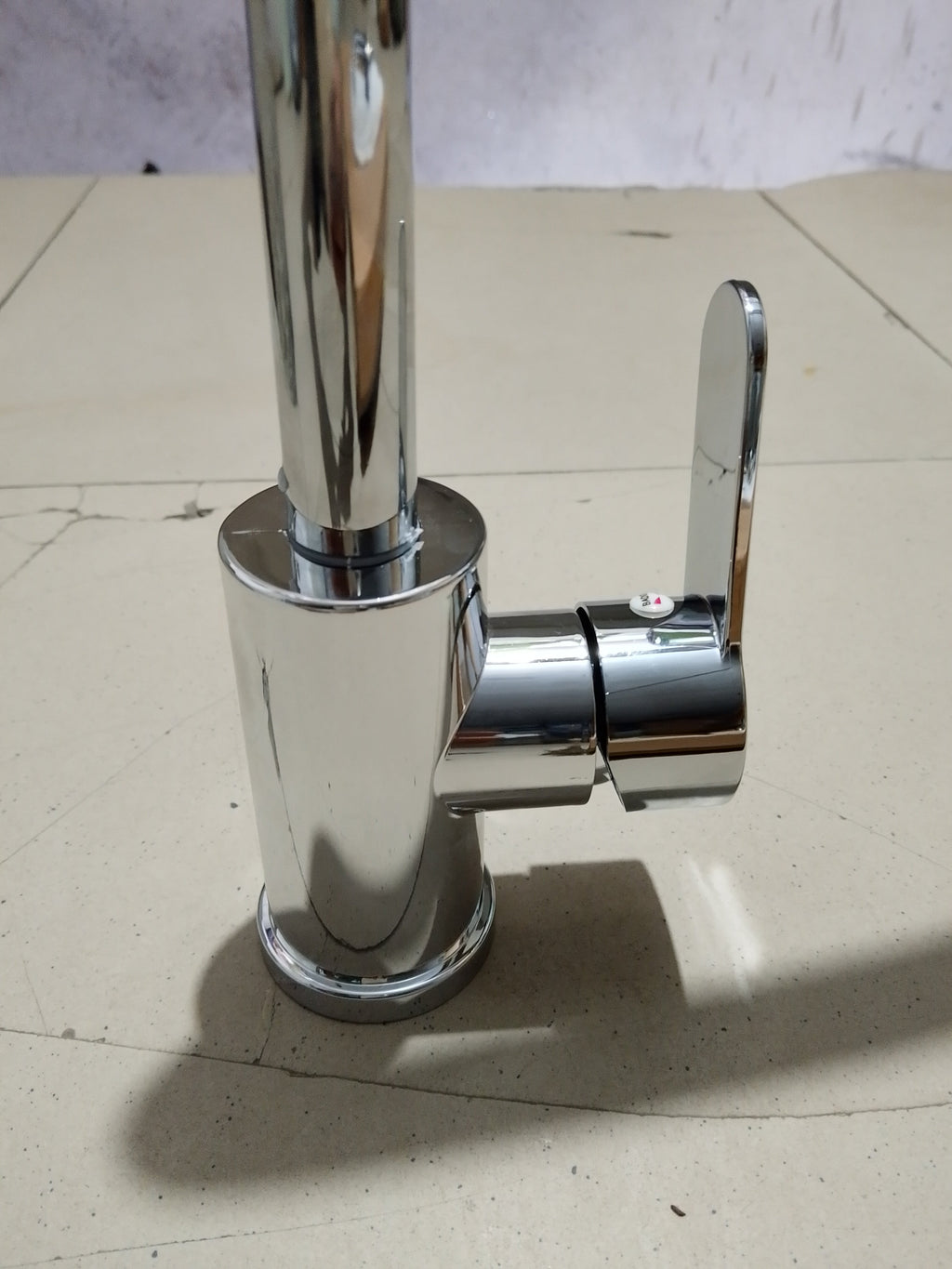 Bay Neck Chrome Kitchen Mixer Faucet | Hot & Cold Single Handle Sink Tap – PVC Body, Deck Mounted