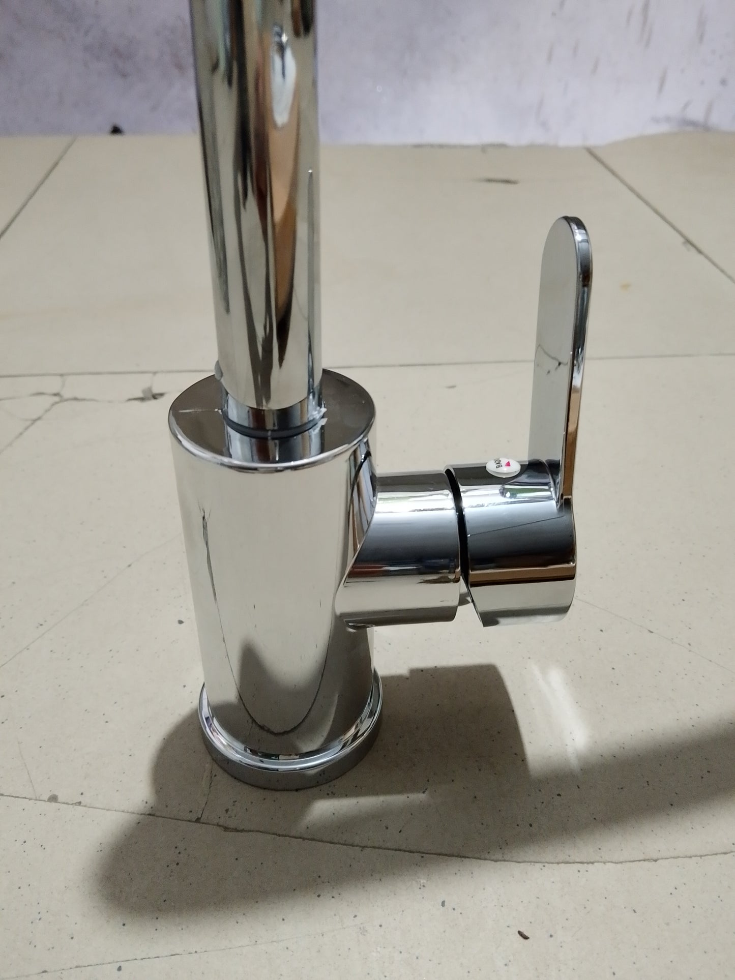 Bay Neck Chrome Kitchen Mixer Faucet | Hot & Cold Single Handle Sink Tap – PVC Body, Deck Mounted