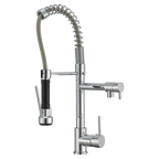 Pull Out Kitchen Faucet Chrome Spring Mixer | Hot & Cold Single Handle Sink Tap