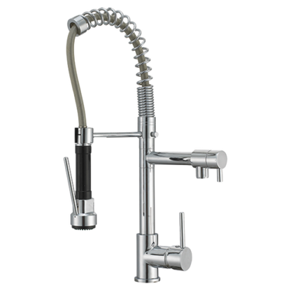 Pull Out Kitchen Faucet Chrome Spring Mixer | Hot & Cold Single Handle Sink Tap