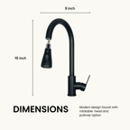 SUS 304 High Arc Pull-Out Kitchen Faucet | 360° Swivel Hot & Cold Mixer Tap – Silver, Black, Gold & Gun Grey