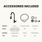 SUS 304 High Arc Pull-Out Kitchen Faucet | 360° Swivel Hot & Cold Mixer Tap – Silver, Black, Gold & Gun Grey