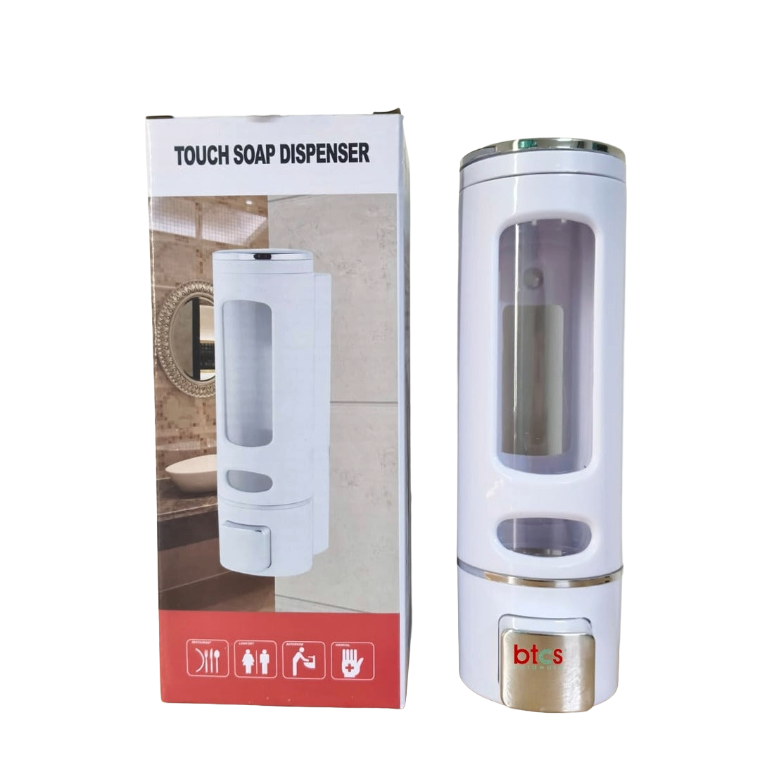 Wall Mount Soap Dispenser 400ml | Black ABS Manual Liquid Soap Dispenser for Bathroom & Kitchen